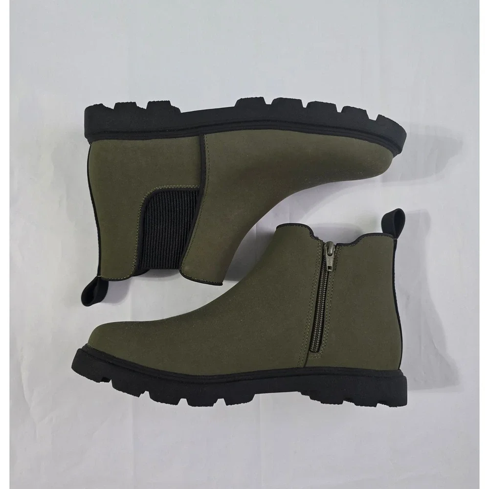 Sonoma Goods For Life Boys Rovie Olive Green Chelsea Ankle Boots Size 6 NWOT